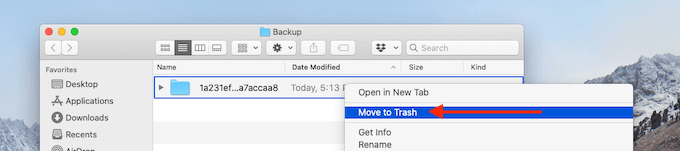 Move to Trash in right-click menu 