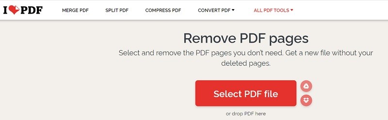 delete pages in pdf i love pdf