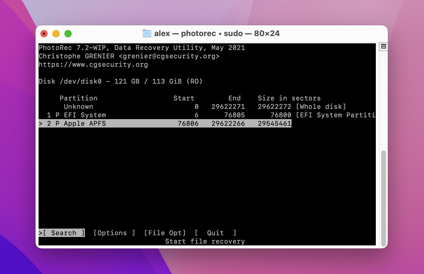 Choosing the partition containing accidentally emptied Trash data