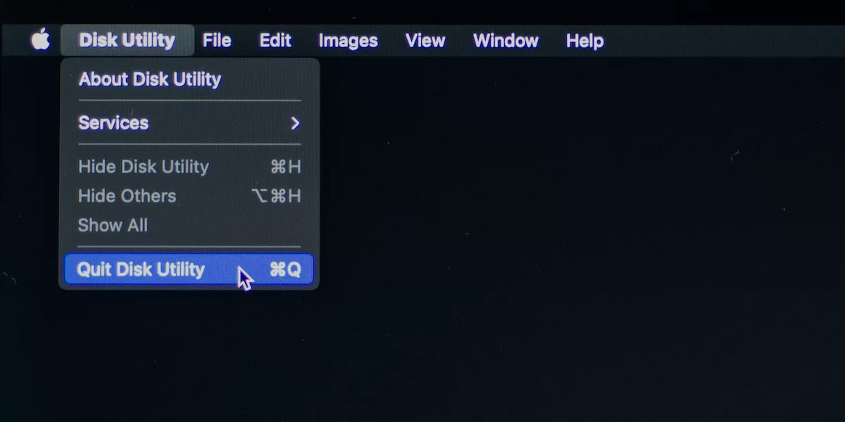 how to quit disk utility